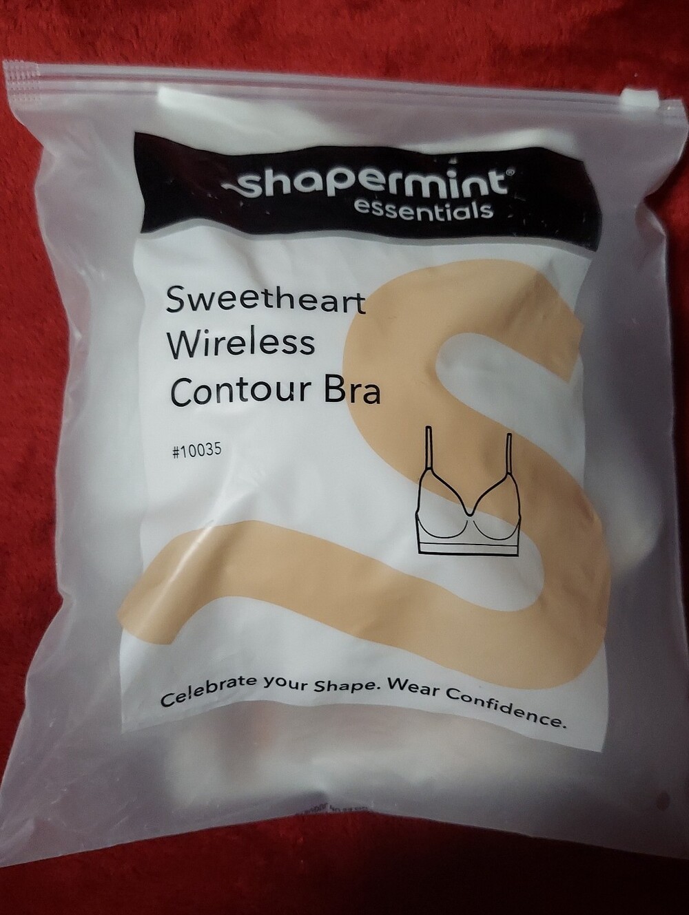 NEW Shapermint Essentials Sweetheart Wireless Contour Bra, Sz Large